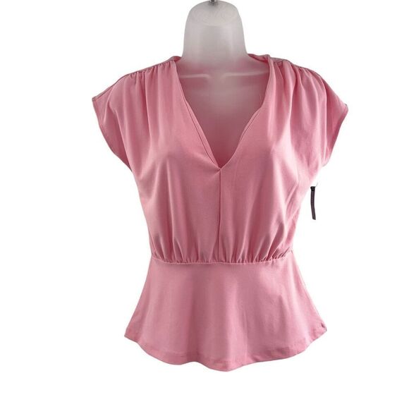 Leith Peplum Top Women's Size XXS Pink Sleeveless V-Neck Stretchy *Flaws - Picture 1 of 14